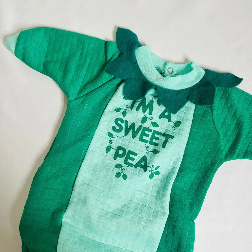 Vintage Honors Baby I'm A Sweet Pea Halloween Costume Baby Bunting Sleep Sack